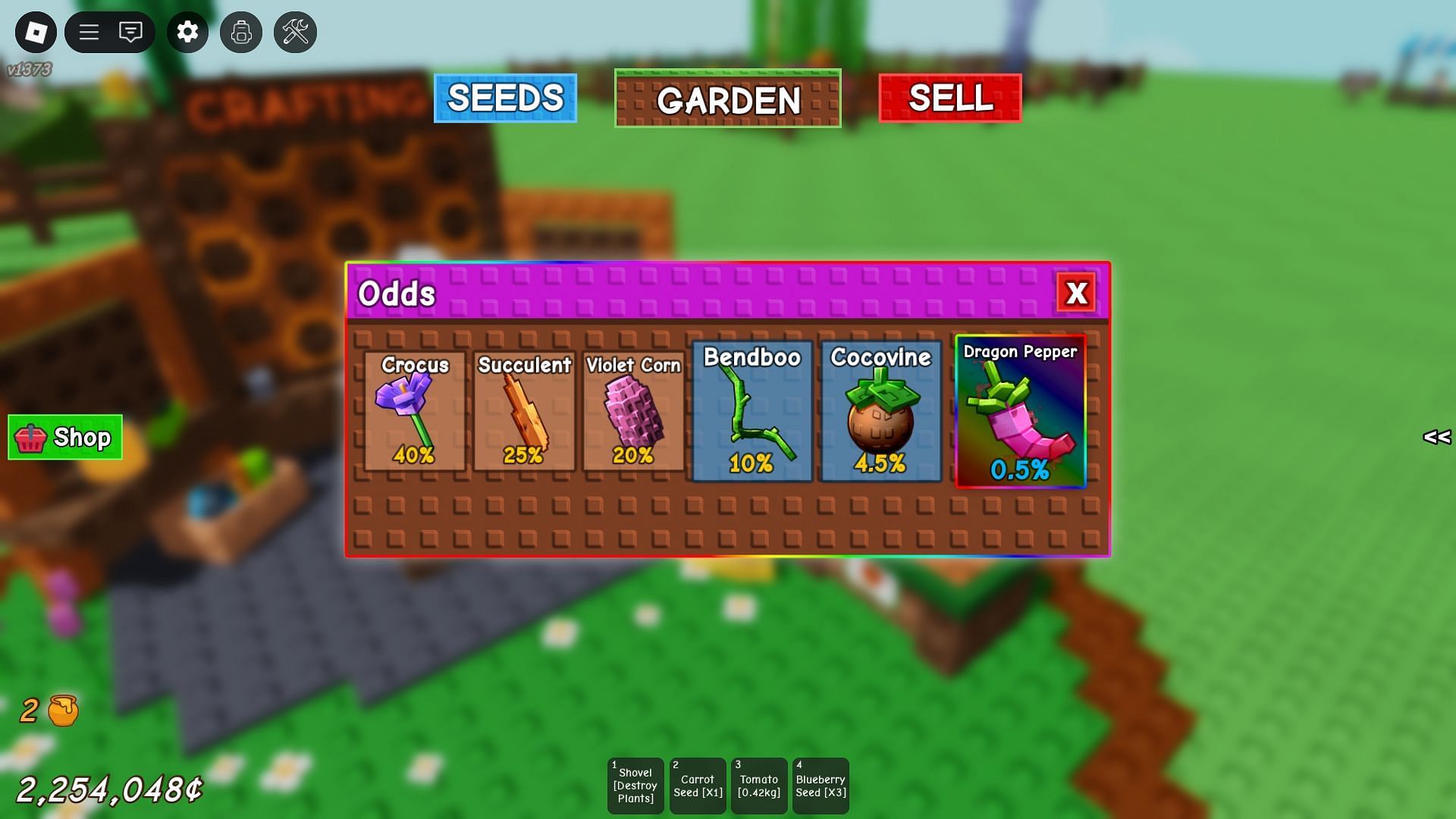 The Violet Corn in the Crafters Seed Pack (Image via Roblox)